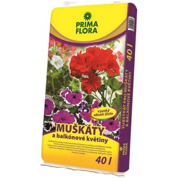 PRIMAFLORA  Substrát na muškáty a balkónové kvety 40l