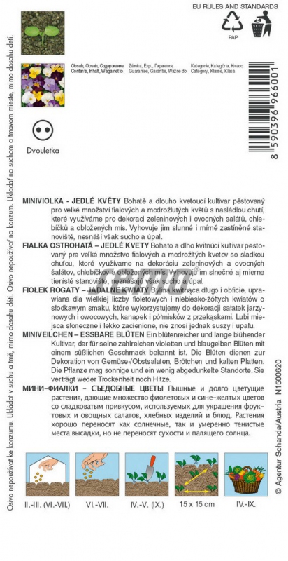 Semo Fialka ostrohatá ´Jedlé kvety´