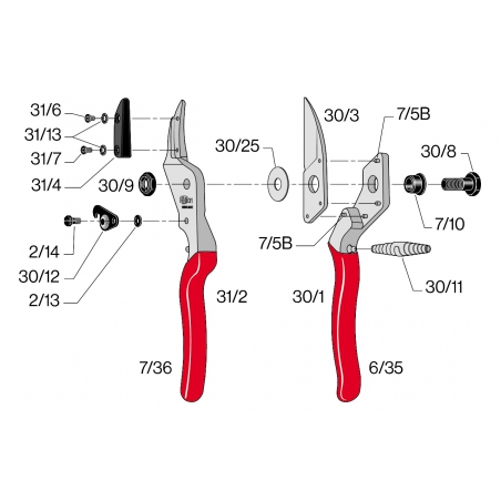 Felco 30/8 skrutka stredová