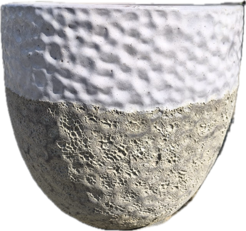 Kvetináč keramický L - biely dekor