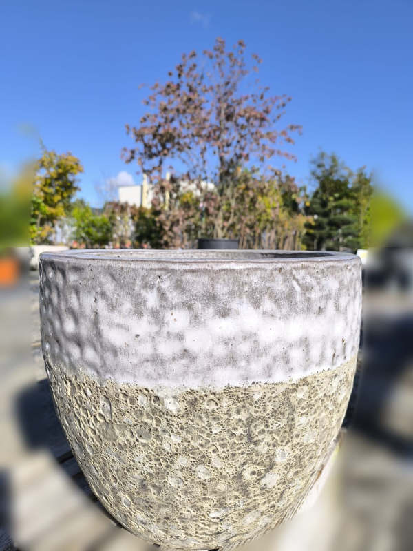 Kvetináč keramický M - biely dekor