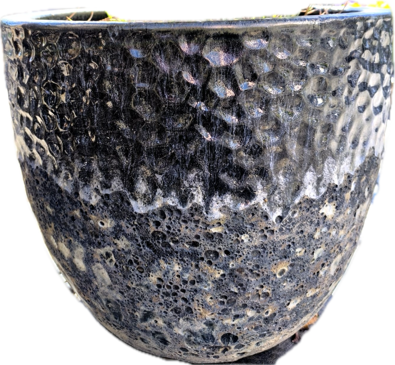 Kvetináč keramický M - čierny dekor