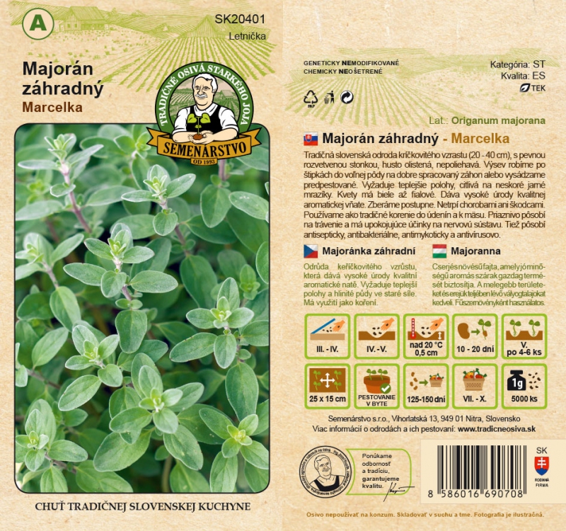 Semenárstvo Majorán záhradný ´Marcelka´