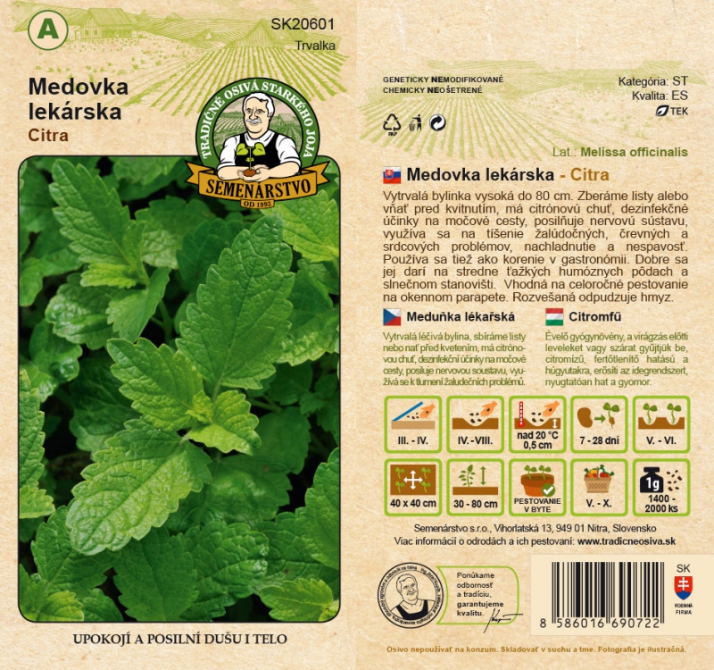 Semenárstvo Medovka lekárska ´Citra´