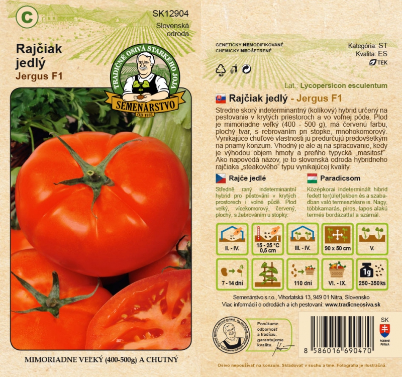 Semenárstvo Rajčiak jedlý ´Jergus F1´