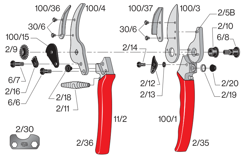 FELCO 100  Záhradné nožnice na ruže a kvetiny