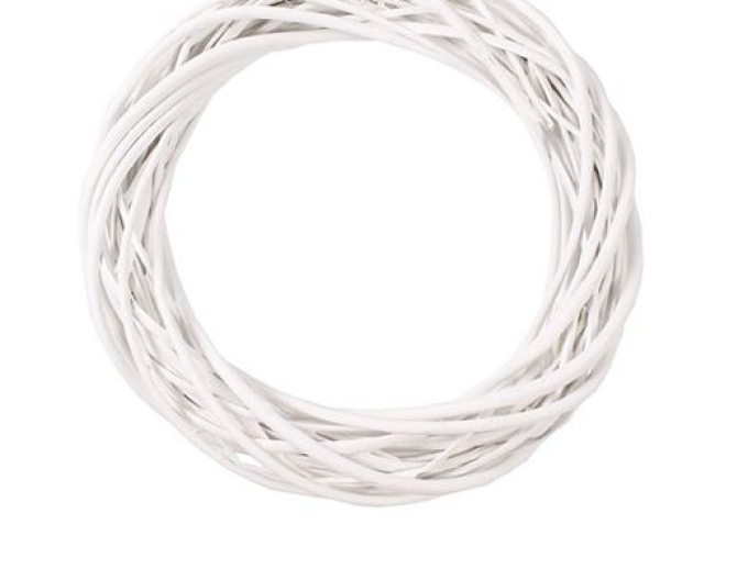 Prútený veniec biely 25cm