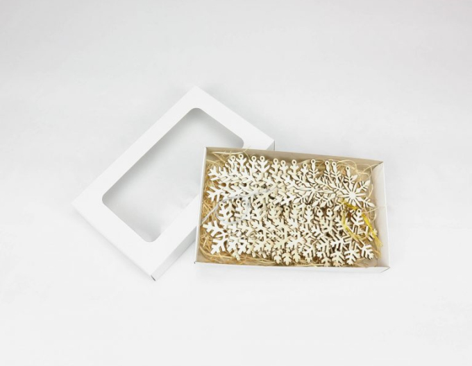 Set s vločkami - box s vianočnými ozdobami