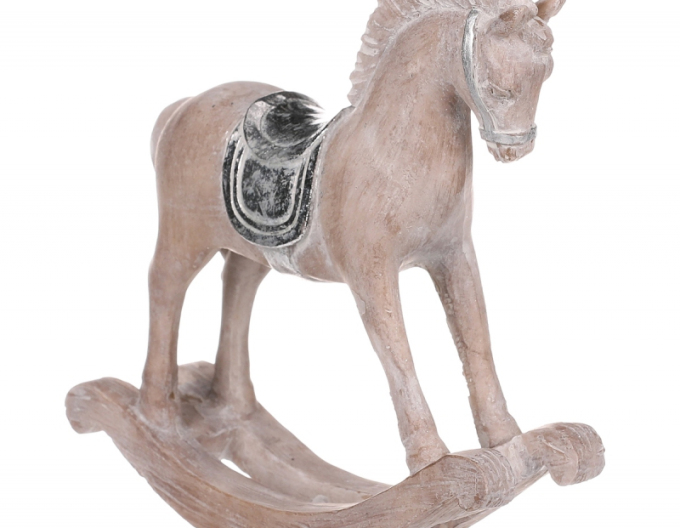 Koník dekoračný hojdací so strieborným sedlom