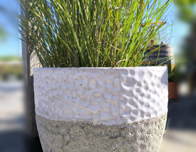 Kvetináč keramický L - biely dekor