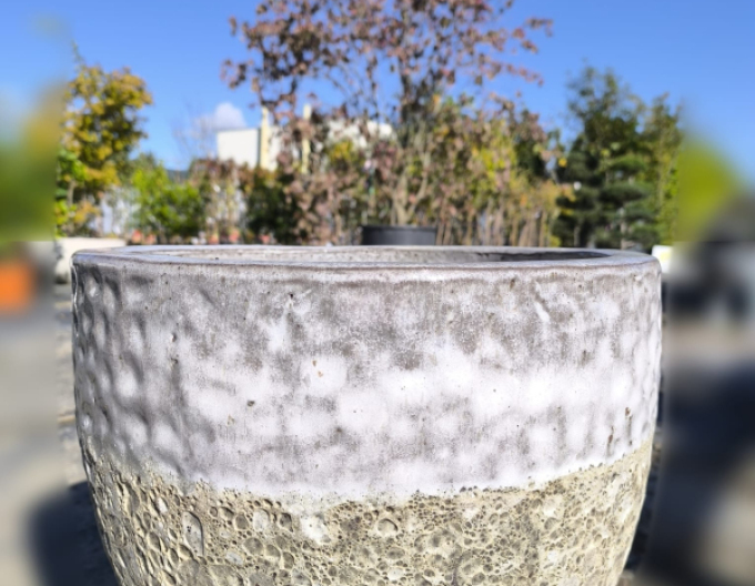 Kvetináč keramický M - biely dekor